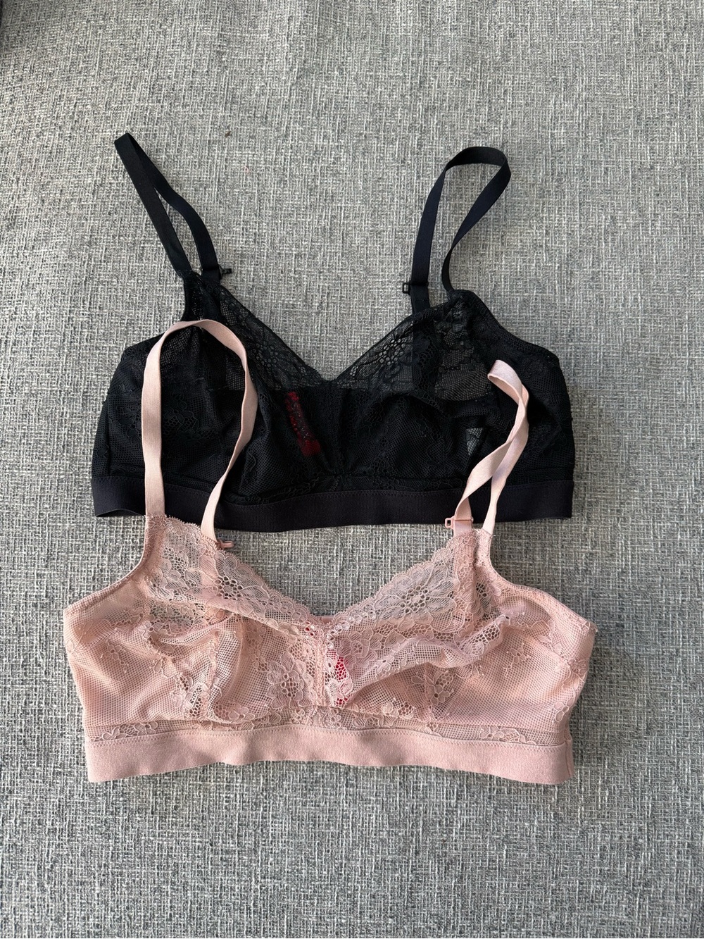 SPANX Spotlight on Lace Unlined Bralette X 2 – Black & Vintage Rose – Size Small